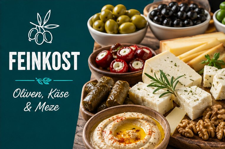 Feinkost – Oliven, Käse & Meze
