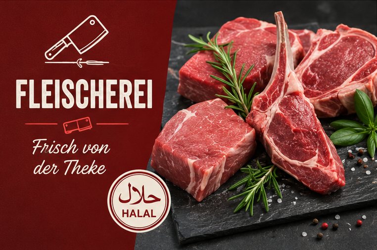 Fleischerei – frisch von der Theke, Halal